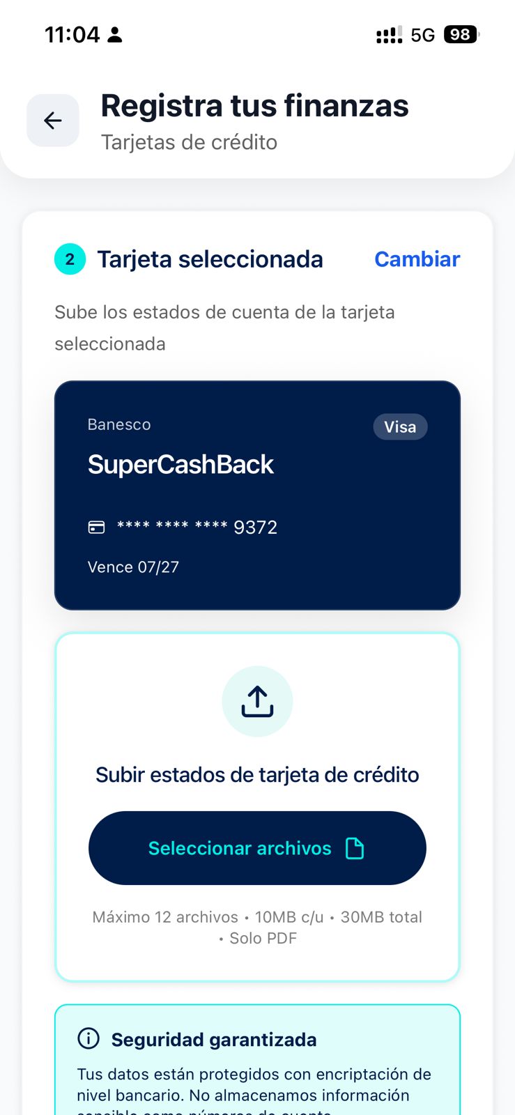 Sube tus estados